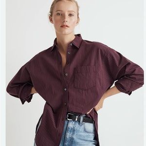 NWT Madewell Double Side Panel Oversized Shirt Size M